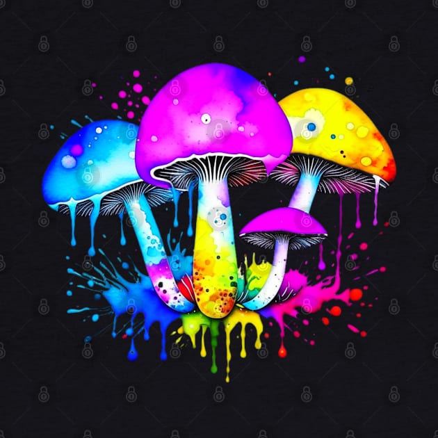 Magic Mushrooms colorful by Bellinna